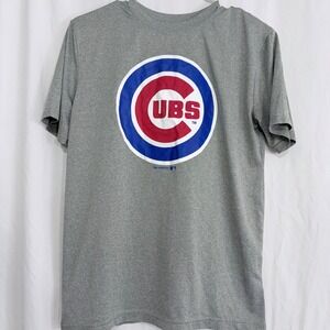 Chicago Cubs MLB Logo T Shirt Gray Team Athletics Baseball Tee